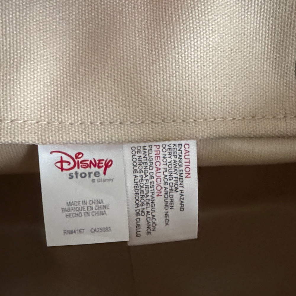 Disney Mickey Minnie Tropical Canvas Tote Bag Tan Blue Beach Shopper - Picture 8 of 8